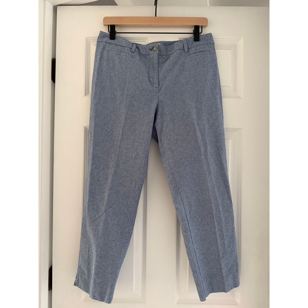 Talbots Womens Knit Chambray Casual Dress Pants Preppy Petite Mature